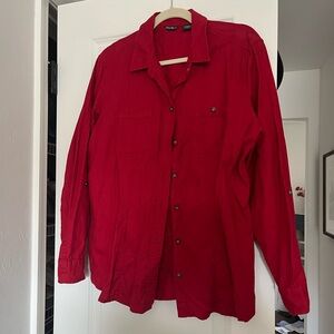 Eddie Bauer Red Button-Up Shirt
